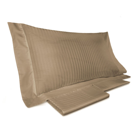 Completo Lenzuola in Raso Rigato di Puro Cotone - Rubino Lenzuola Lisola Singola Prisma
