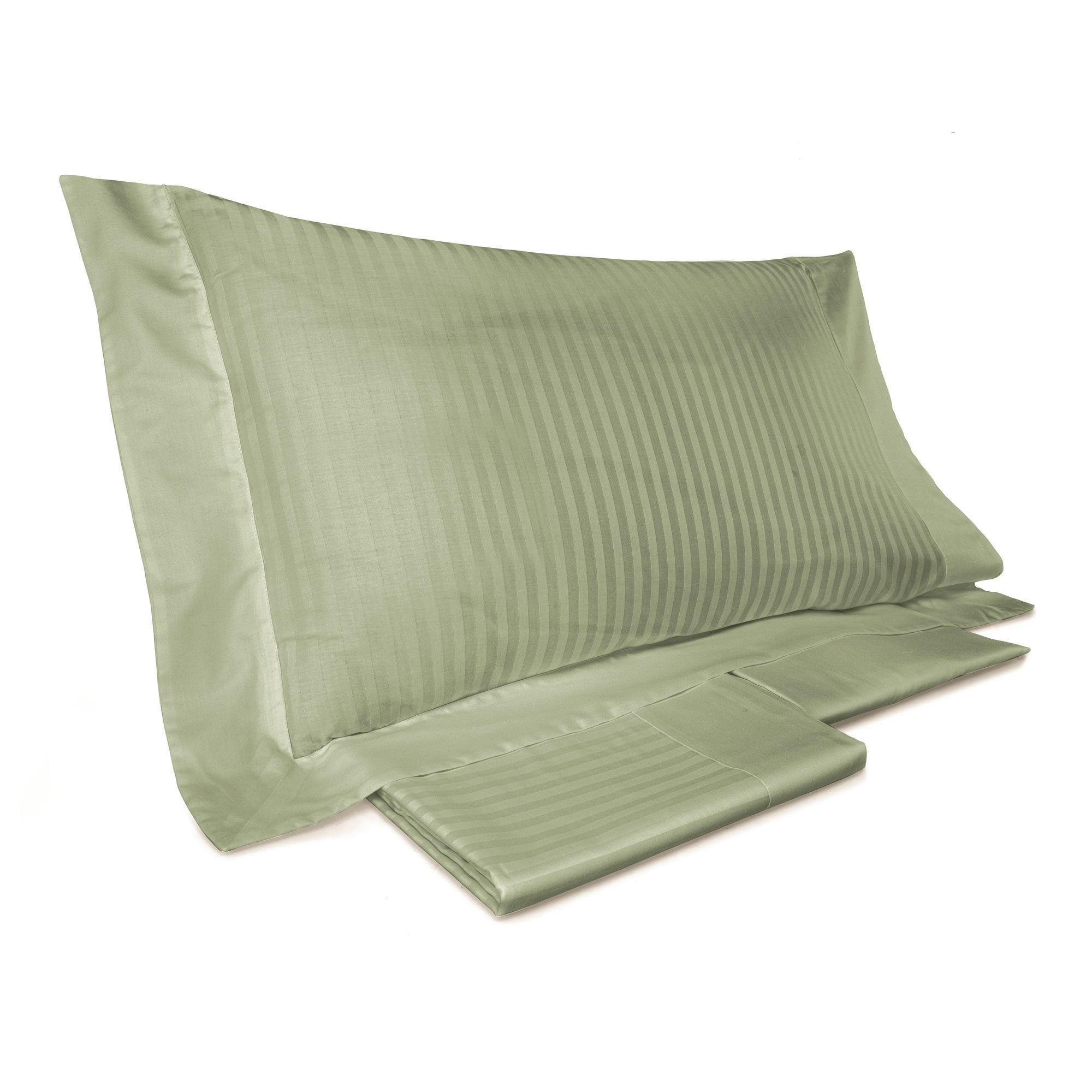 Completo Lenzuola in Raso Rigato di Puro Cotone - Rubino Lenzuola Lisola Singola Ruppia