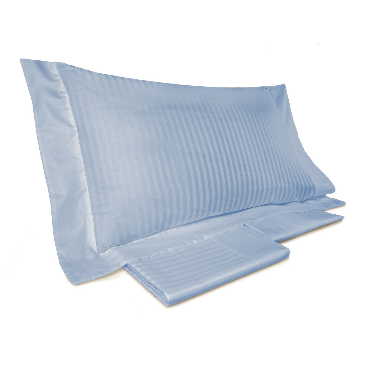 Completo Lenzuola in Raso Rigato di Puro Cotone - Rubino Lenzuola Lisola Singola Valanga
