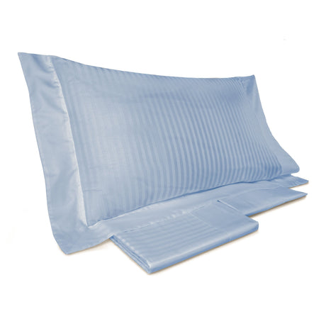 Completo Lenzuola in Raso Rigato di Puro Cotone - Rubino Lenzuola Lisola Singola Valanga