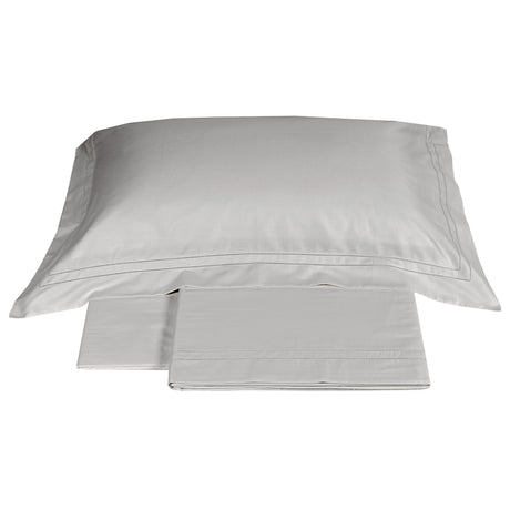 Completo Lenzuola in Raso Di Cotone con Orlo a Giorno - Cenacolo Lenzuola Fazzini Atelier Matrimoniale Grigio