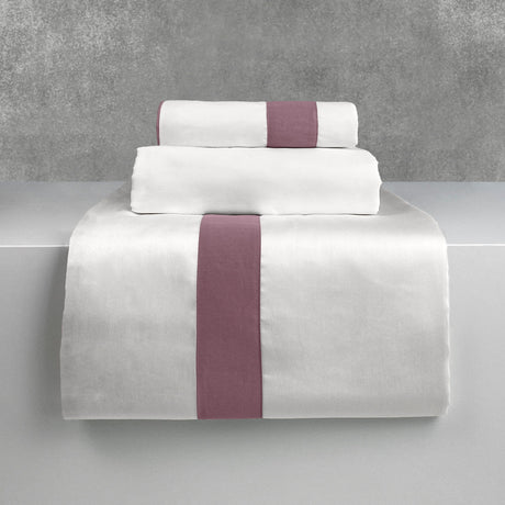 Completo Lenzuola in Raso di Cotone - Washington Lenzuola Lisola Matrimoniale Panna/Rosa