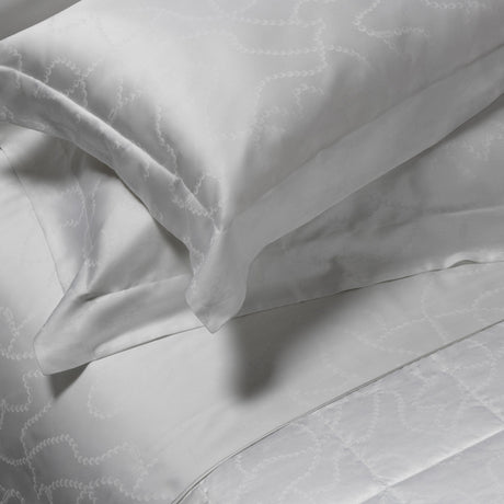 Completo Lenzuola in Raso di Puro Cotone 300TC Lavorazione Jacquard - Le Perle Lenzuola Dea