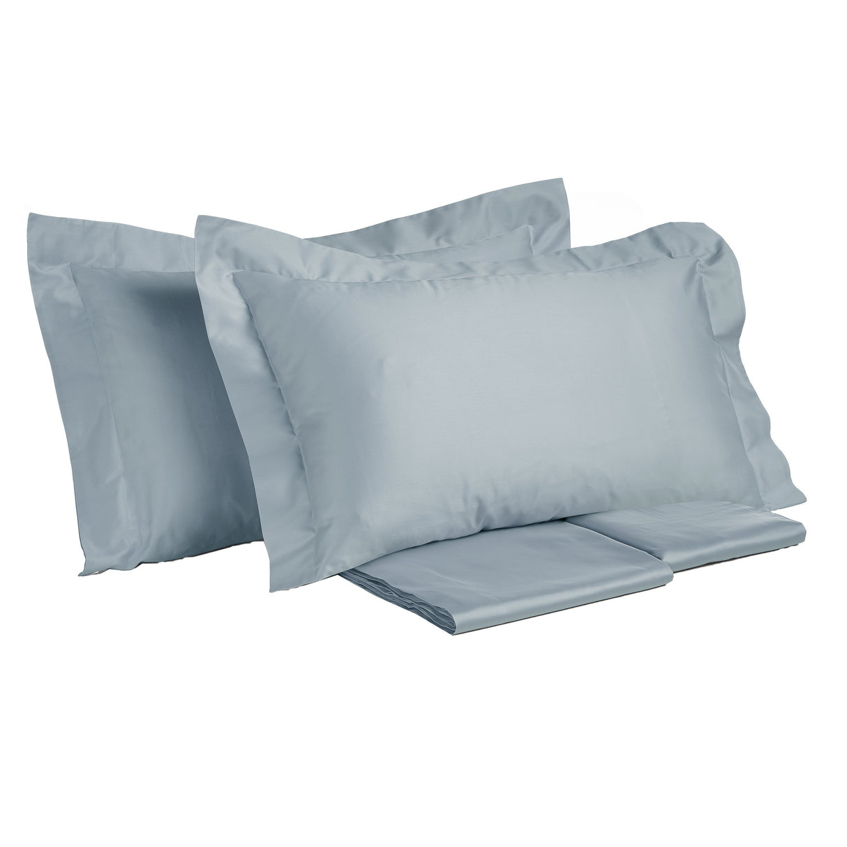 Completo Lenzuola in Rasatello di Puro Cotone in Tinta Unita - Marrakech Lenzuola Creole Home Azzurro Singola