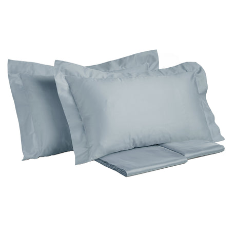 Completo Lenzuola in Rasatello di Puro Cotone in Tinta Unita - Marrakech Lenzuola Creole Home Azzurro Singola