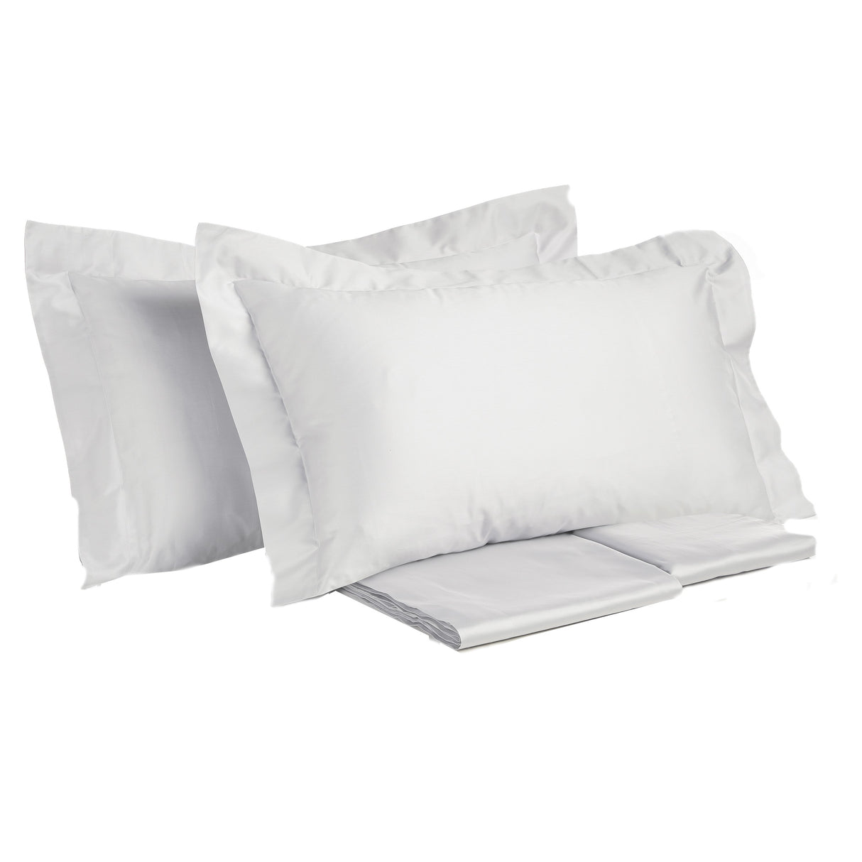 Completo Lenzuola in Rasatello di Puro Cotone in Tinta Unita - Marrakech Lenzuola Creole Home Bianco Singola