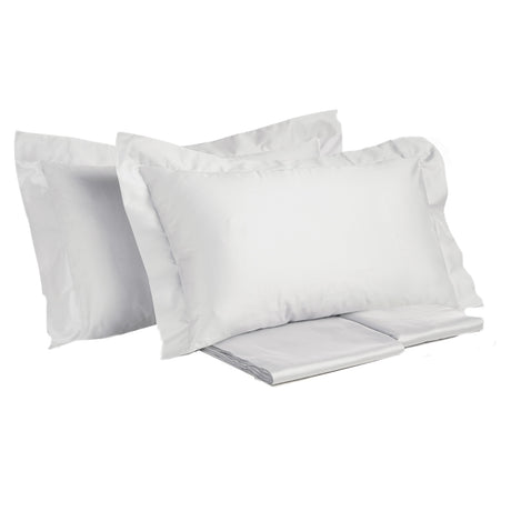 Completo Lenzuola in Rasatello di Puro Cotone in Tinta Unita - Marrakech Lenzuola Creole Home Bianco Singola