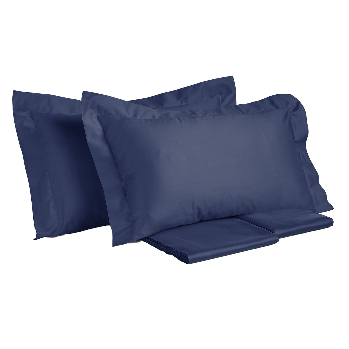 Completo Lenzuola in Rasatello di Puro Cotone in Tinta Unita - Marrakech Lenzuola Creole Home Blu Singola