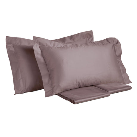 Completo Lenzuola in Rasatello di Puro Cotone in Tinta Unita - Marrakech Lenzuola Creole Home Rosa Singola