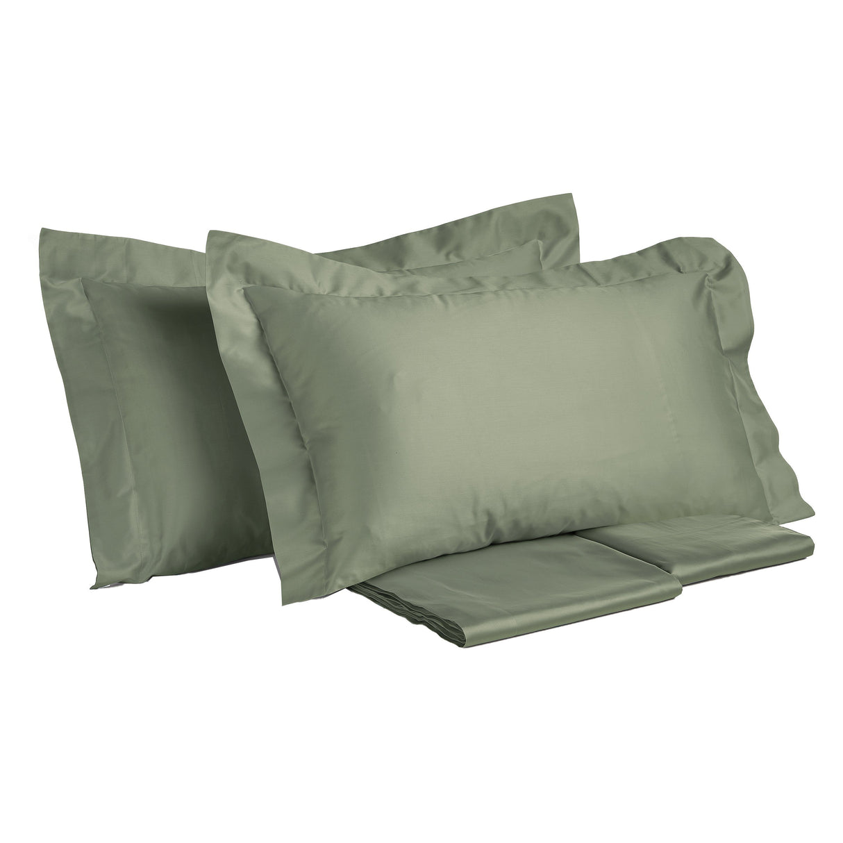 Completo Lenzuola in Rasatello di Puro Cotone in Tinta Unita - Marrakech Lenzuola Creole Home Oliva Singola