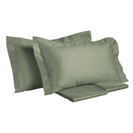 Completo Lenzuola in Rasatello di Puro Cotone in Tinta Unita - Marrakech Lenzuola Creole Home Oliva Singola