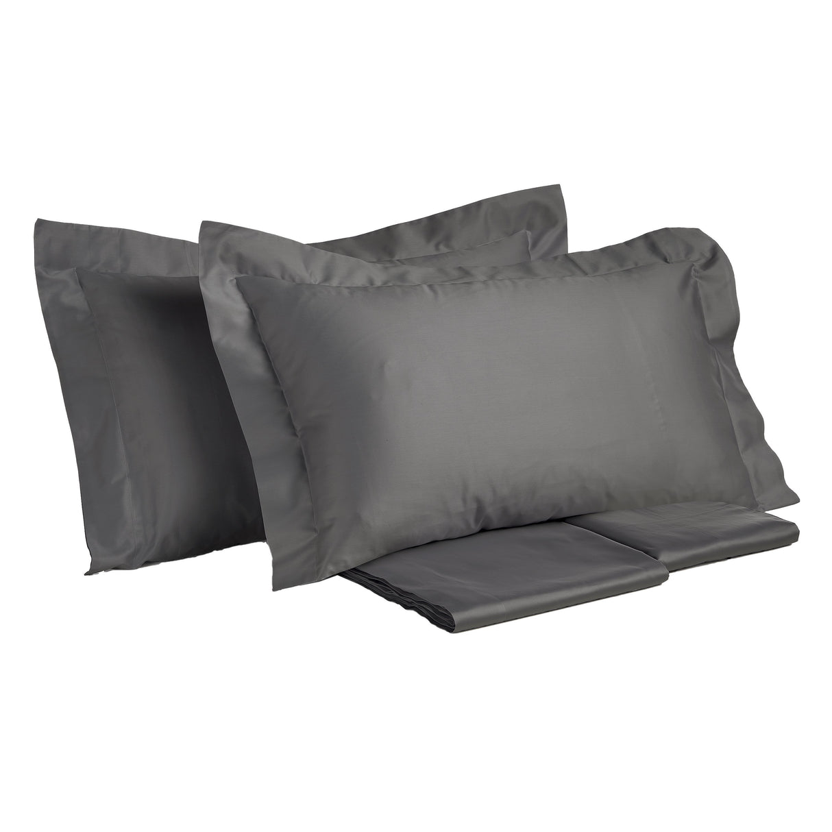 Completo Lenzuola in Rasatello di Puro Cotone in Tinta Unita - Marrakech Lenzuola Creole Home Piombo Singola