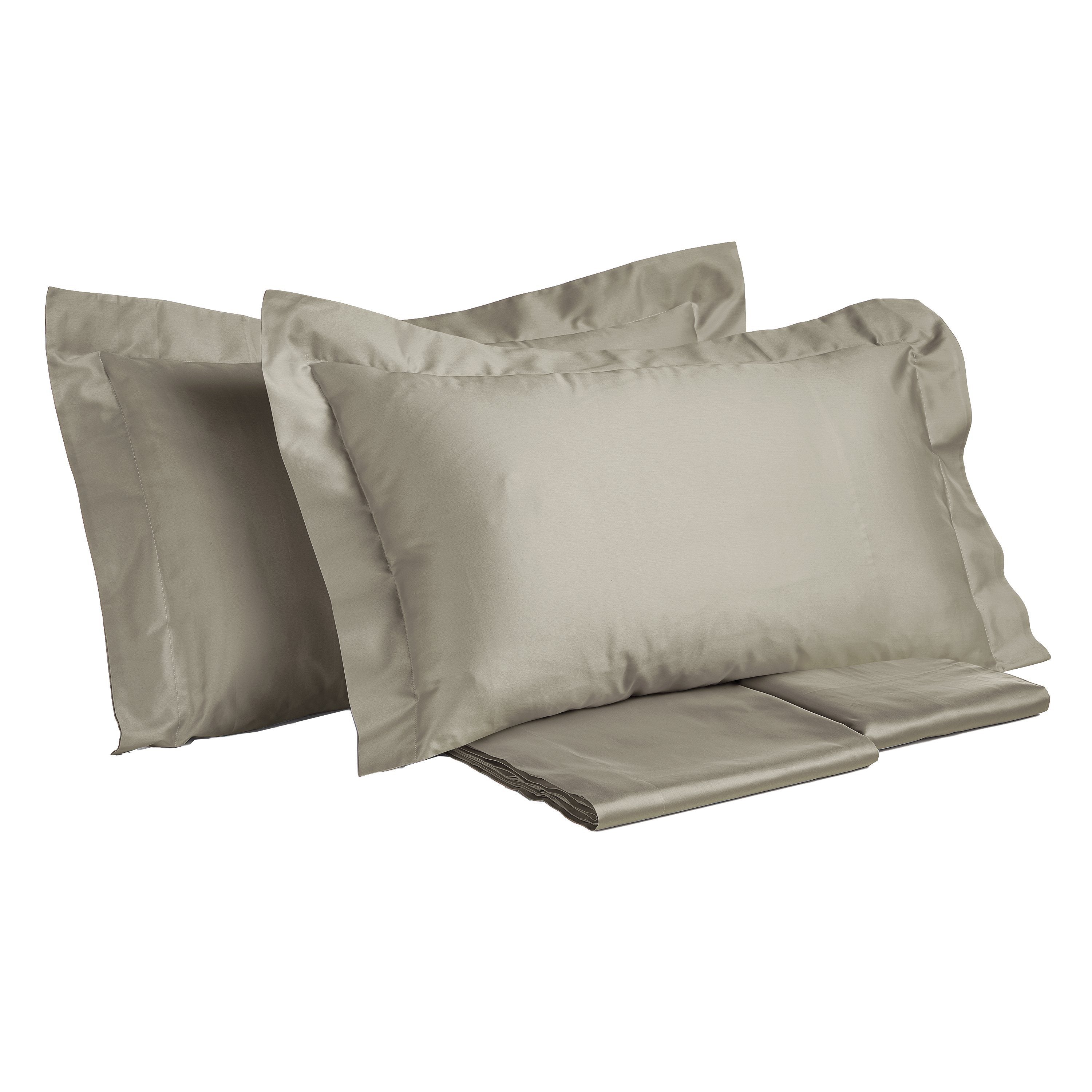 Completo Lenzuola in Rasatello di Puro Cotone in Tinta Unita - Marrakech Lenzuola Creole Home Sabbia Singola