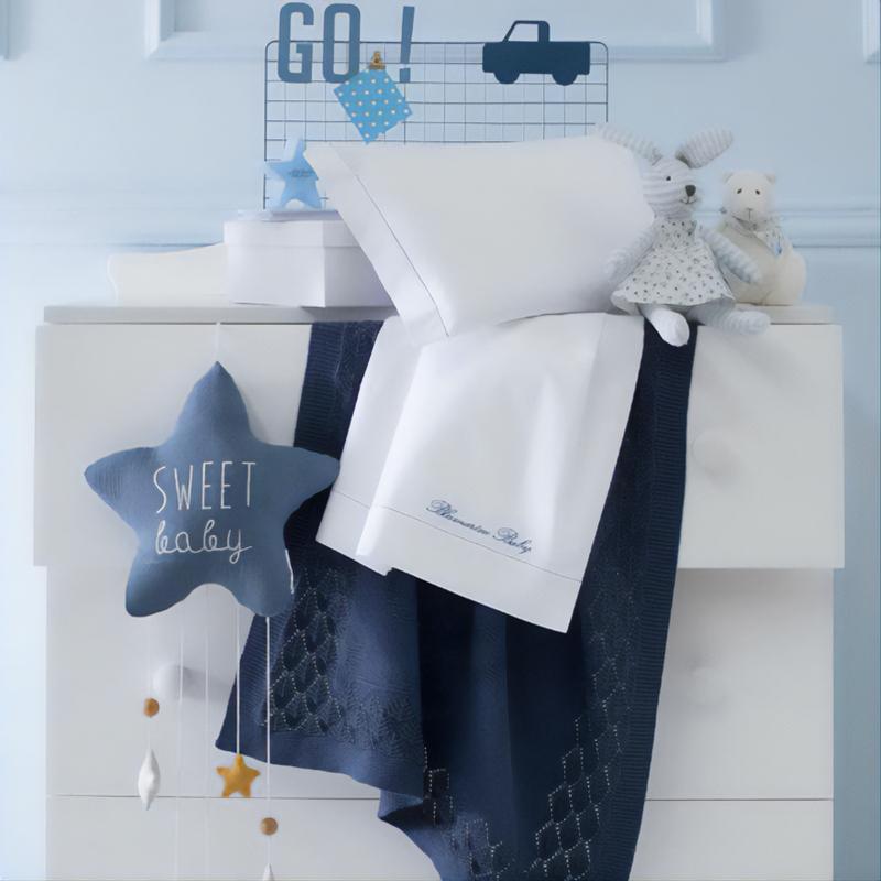 Completo Lenzuoline in Percalle di Cotone per Lettino - Confetto Completo Lenzuolino Blumarine Baby