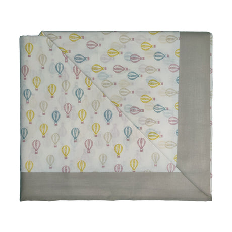 Completo Lenzuoline in Puro Cotone - Balloon Completo Lenzuolino Lisola Baby Culla Grigio