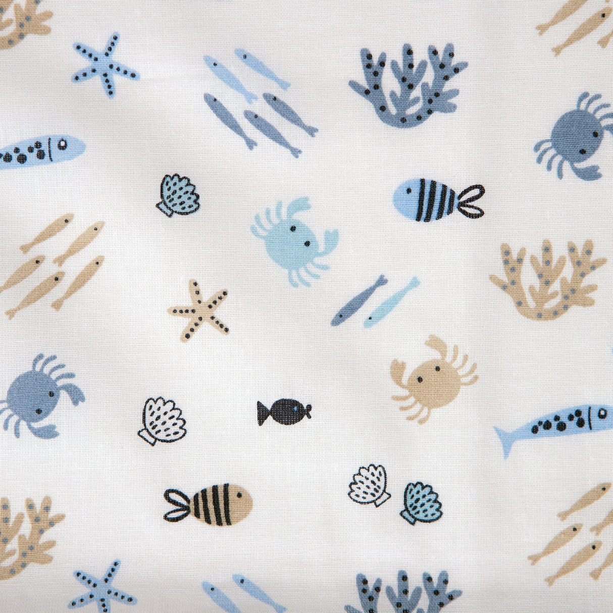 Completo Lenzuoline in Puro Cotone con Fantasia - Mare Completo Lenzuolino Lisola Baby