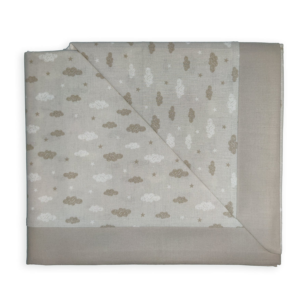 Completo Lenzuoline in Puro Cotone con Fantasia Stampata - Puff Completo Lenzuolino Lisola Baby Culla Grigio