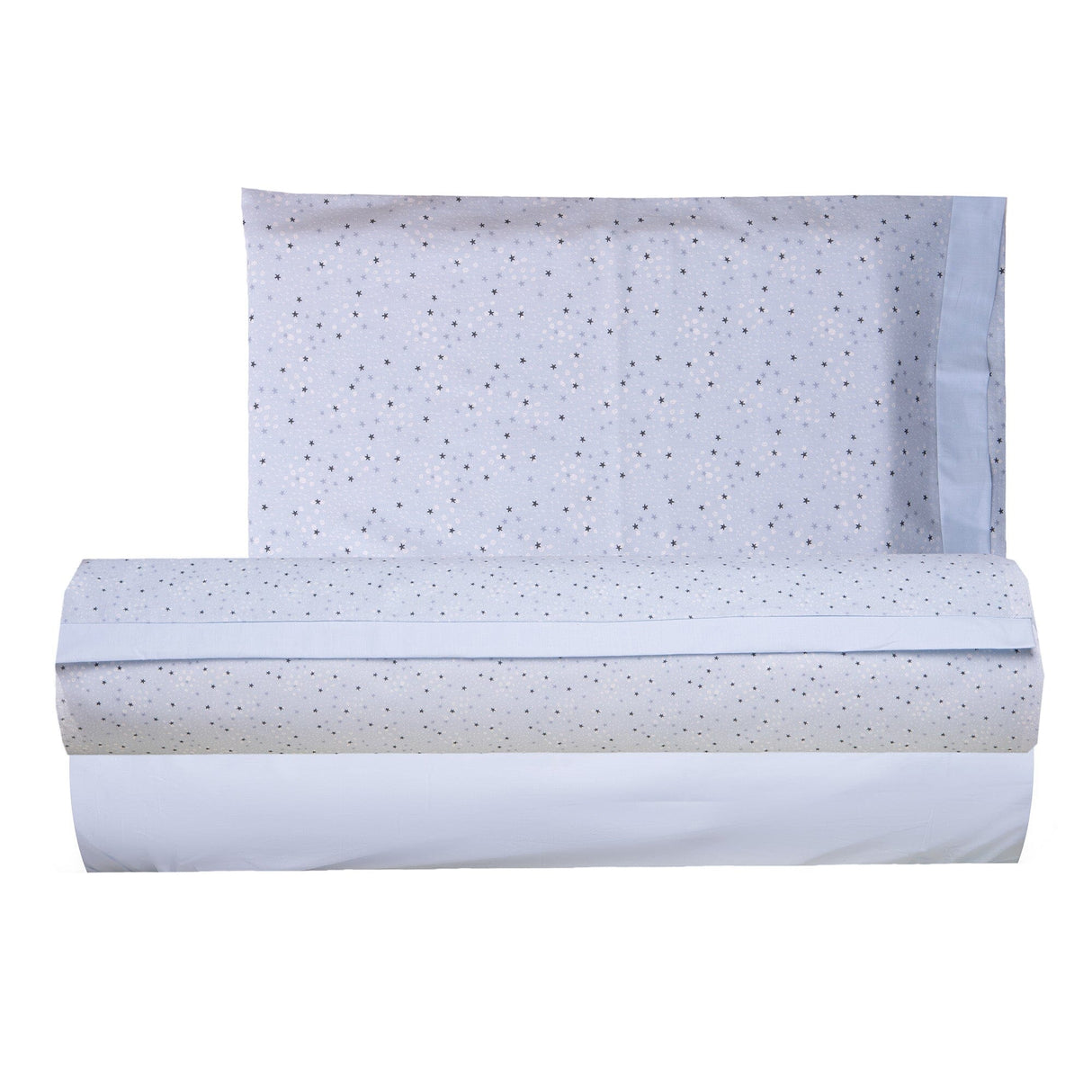 Completo Lenzuoline in Puro Cotone con Fantasia - Stellina Completo Lenzuolino Lisola Baby Lettino Cielo