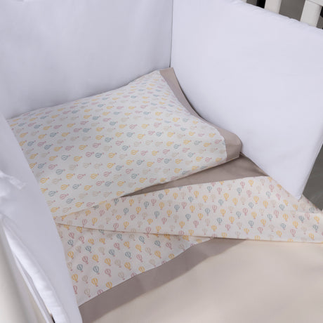 Completo Lenzuoline in Puro Cotone Fantasia Stampata - Balloon Completo Lenzuolino Lisola Baby