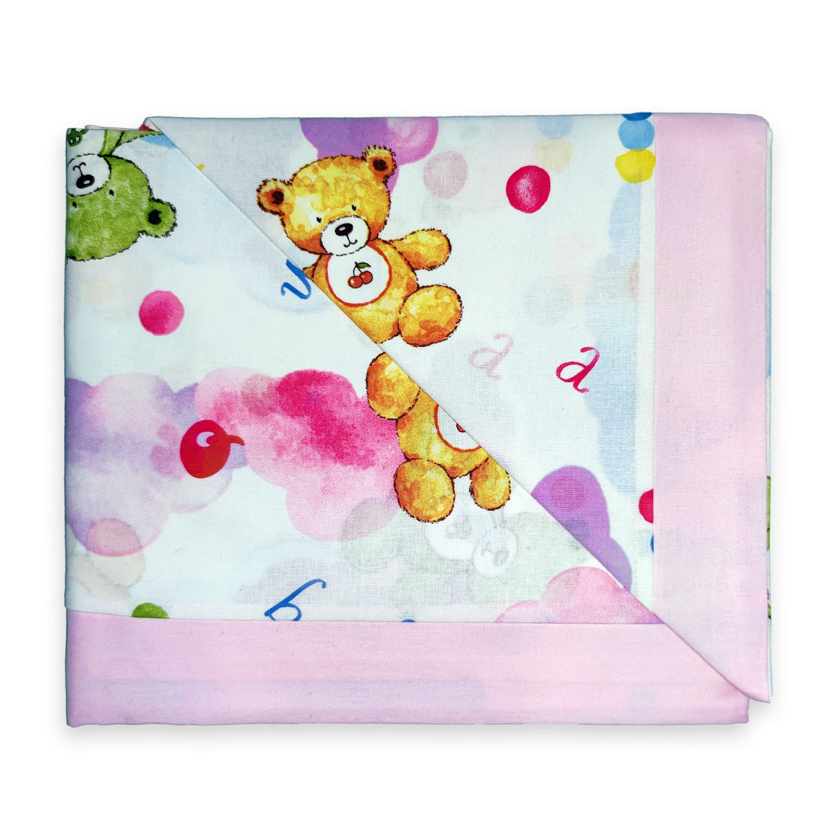 Completo Lenzuoline in Puro Cotone Fantasia Stampata - Cherry Completo Lenzuolino Lisola Baby Culla Rosa