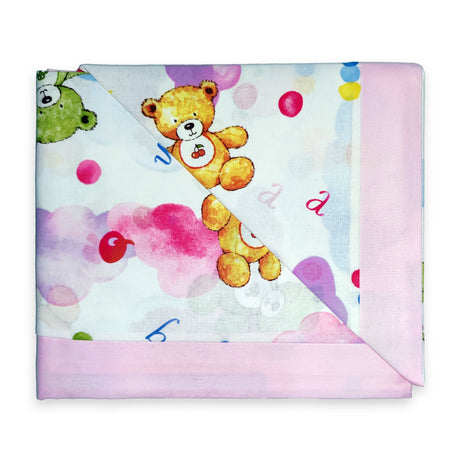 Completo Lenzuoline in Puro Cotone Fantasia Stampata - Cherry Completo Lenzuolino Lisola Baby Culla Rosa