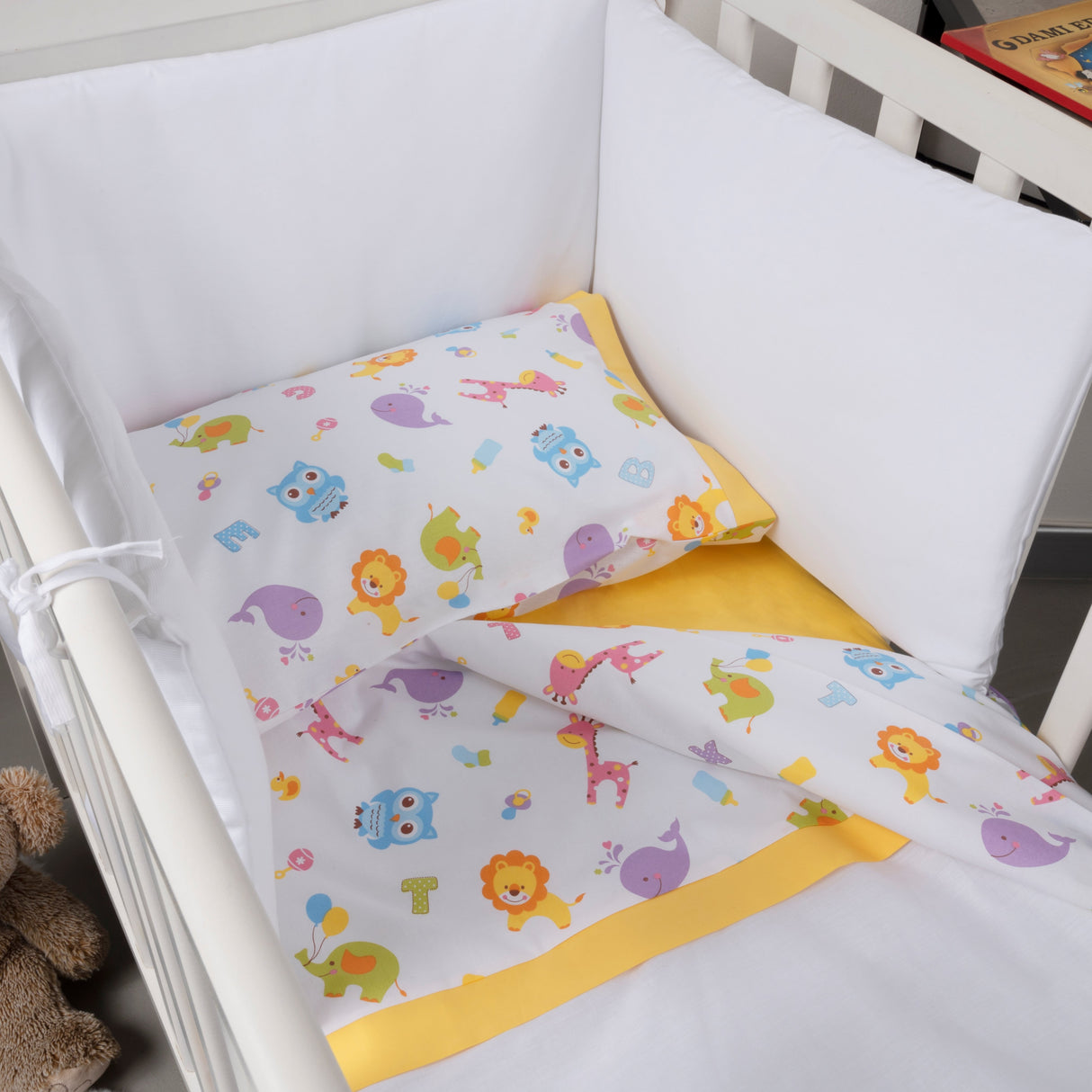 Completo Lenzuoline in Puro Cotone Fantasia Stampata - Circus Completo Lenzuolino Lisola Baby