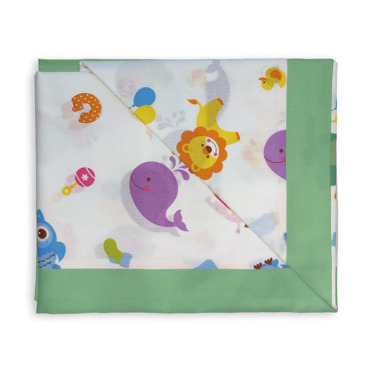 Completo Lenzuoline in Puro Cotone Fantasia Stampata - Circus Completo Lenzuolino Lisola Baby Culla Verde