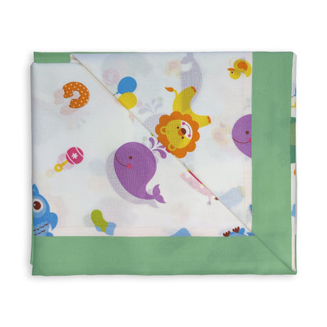 Completo Lenzuoline in Puro Cotone Fantasia Stampata - Circus Completo Lenzuolino Lisola Baby Culla Verde