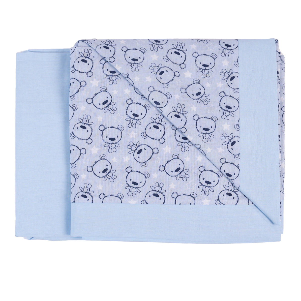 Completo Lenzuoline in Puro Cotone Fantasia Stampata - Pookie Completo Lenzuolino Lisola Baby Culla Cielo