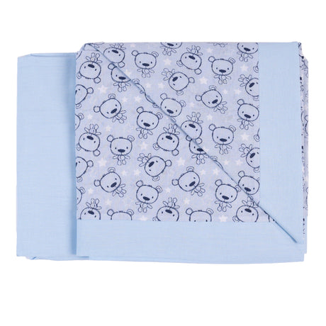 Completo Lenzuoline in Puro Cotone Fantasia Stampata - Pookie Completo Lenzuolino Lisola Baby Culla Cielo