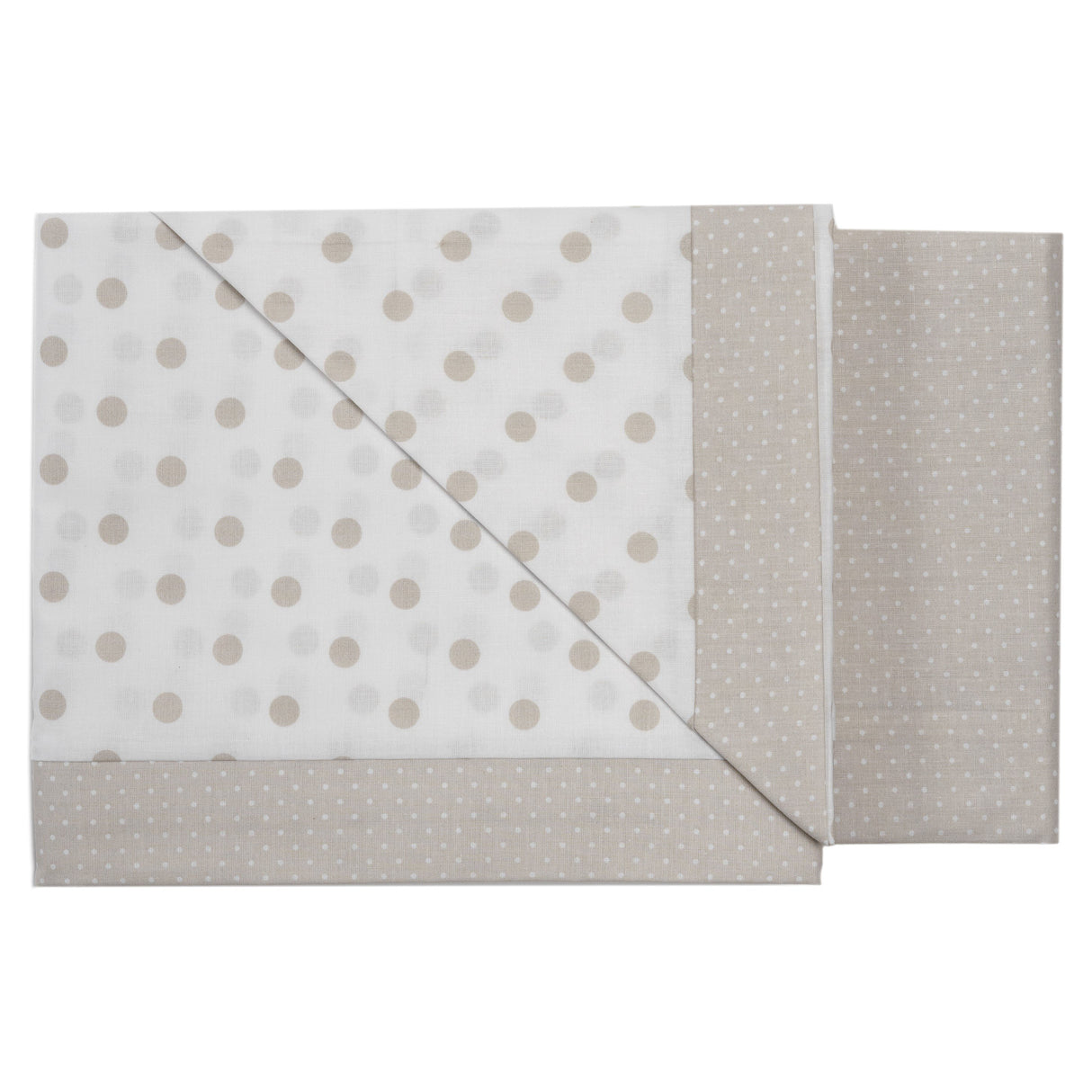 Completo Lenzuolino per Culla in Puro Cotone - Pois Completo Lenzuolino Lisola Baby Tortora