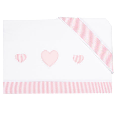 Completo Lenzuolino per Culla in Puro Cotone Ricamato - Aloy Completo Lenzuolino Lisola Baby Rosa