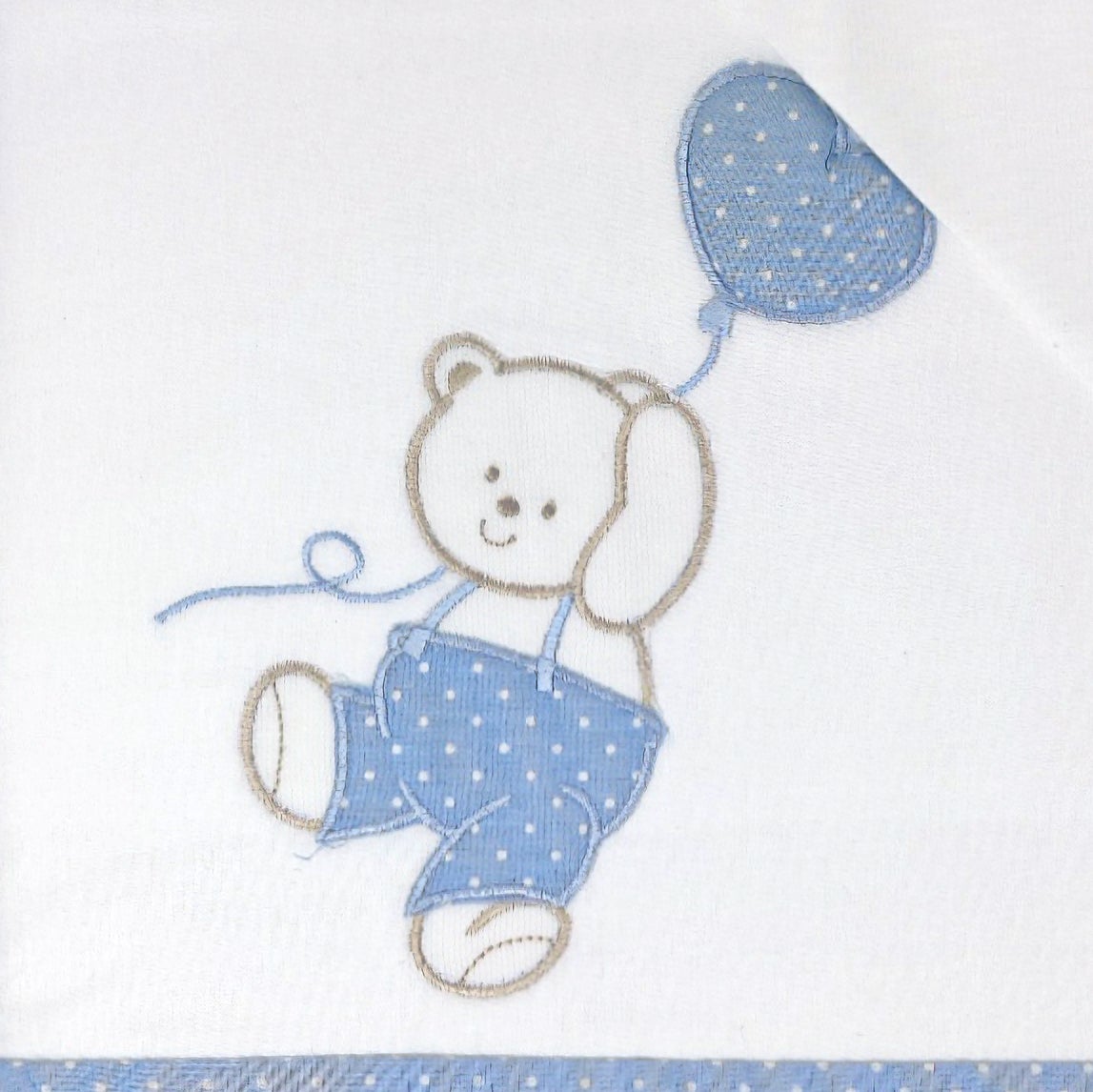 Completo Lenzuoline in Puro Cotone Ricamato - Orsetto Completo Lenzuolino Lisola Baby