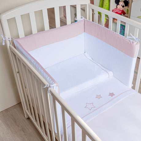 Completo Lenzuolino per Lettino in Puro Cotone Ricamato - Petit Etoile Completo Lenzuolino Lisola Baby