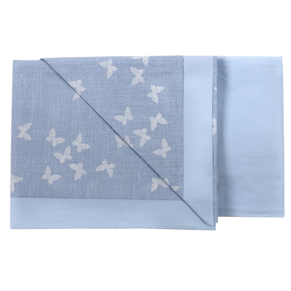 Completo Lenzuolino per Culla in Puro Cotone Ricamato - Butterfly Completo Lenzuolino Lisola Baby Cielo