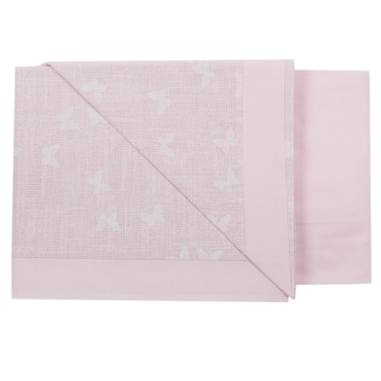 Completo Lenzuolino per Culla in Puro Cotone Ricamato - Butterfly Completo Lenzuolino Lisola Baby Rosa