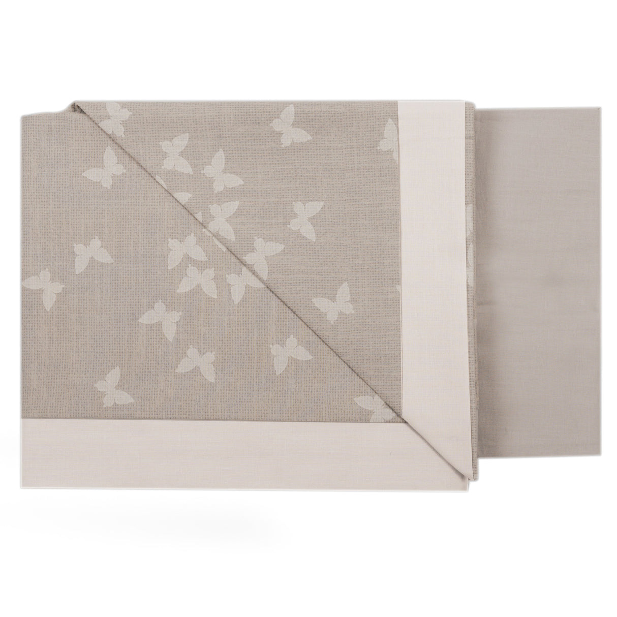 Completo Lenzuolino per Culla in Puro Cotone Ricamato - Butterfly Completo Lenzuolino Lisola Baby Tortora