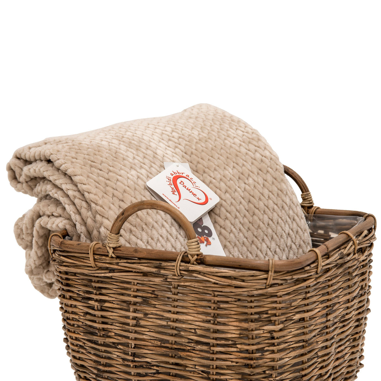 Coperta in Micropile fantasia Jacquard - Flannel Jacquard Coperta Daunex Matrimoniale Tortora