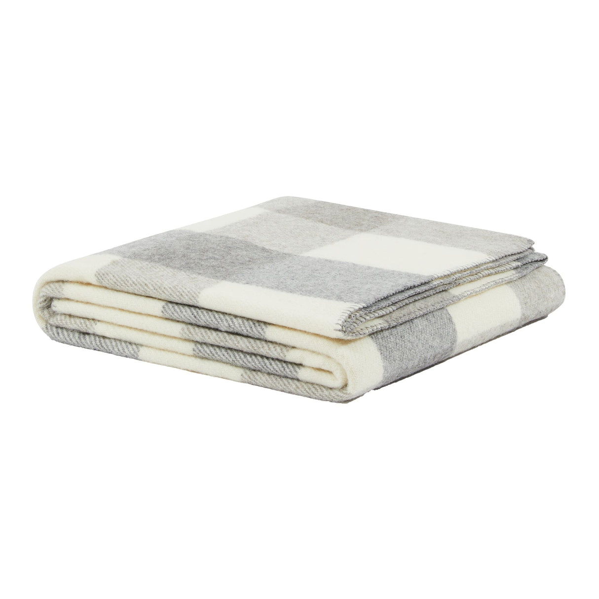 Coperta in Pura Lana Vergine Fantasia Check - Adamello Check Coperta Lanerossi Singolo Beige/Grigio