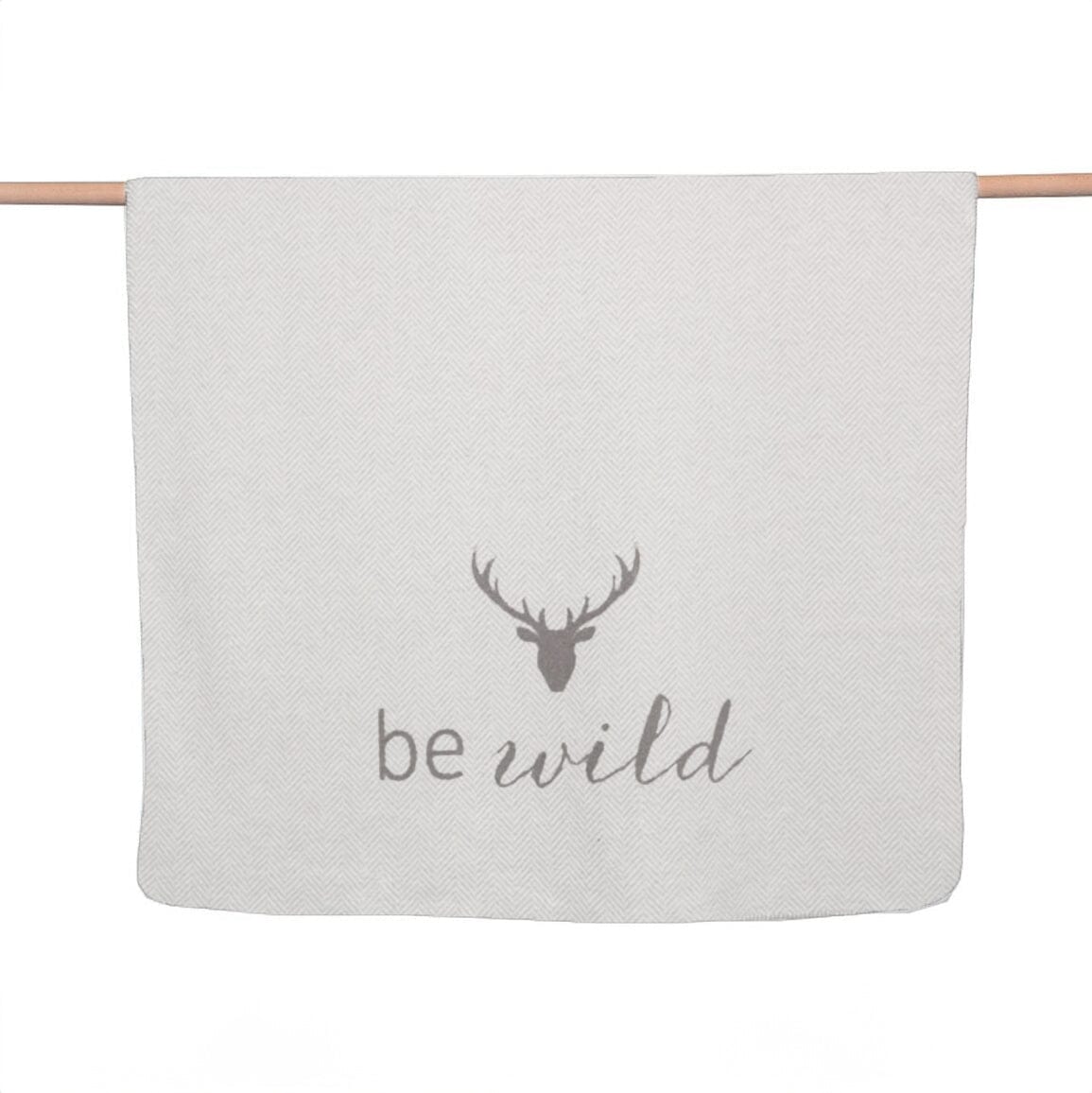 Coperta Invernale in Flanella di Cotone Fantasia Be Wild - Savona Coperta David Fussenegger 150x200cm Avorio