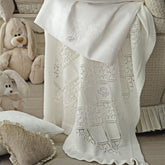 Copertina in Cotone per Culla e Carrozzina in Jacquard Punzonato - Cerimonia Completo Lenzuolino Blumarine Baby Perla