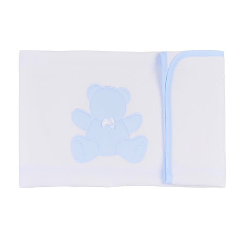 Copertina in Piquet di Puro Cotone - Teddy Copertina Lisola Baby Lettino Cielo