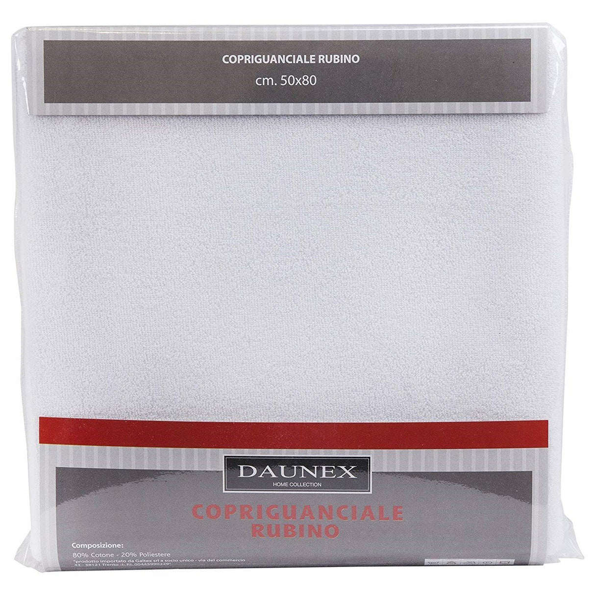 Copriguanciale in spugna di cotone con cerniera - Rubino Copriguanciali Daunex
