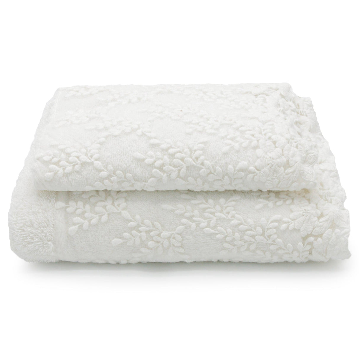 Coppia di Asciugamani in Spugna con Balza in Pizzo - Alessia Coppia di spugna Lisola Bianco