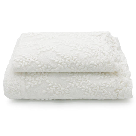 Coppia di Asciugamani in Spugna con Balza in Pizzo - Alessia Coppia di spugna Lisola Bianco