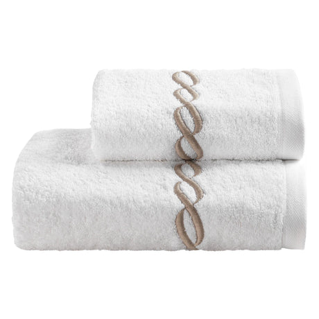 Coppia di Asciugamani in Spugna di Cotone con Greca Ricamata - Zeus Coppia di spugna Lisola Corda