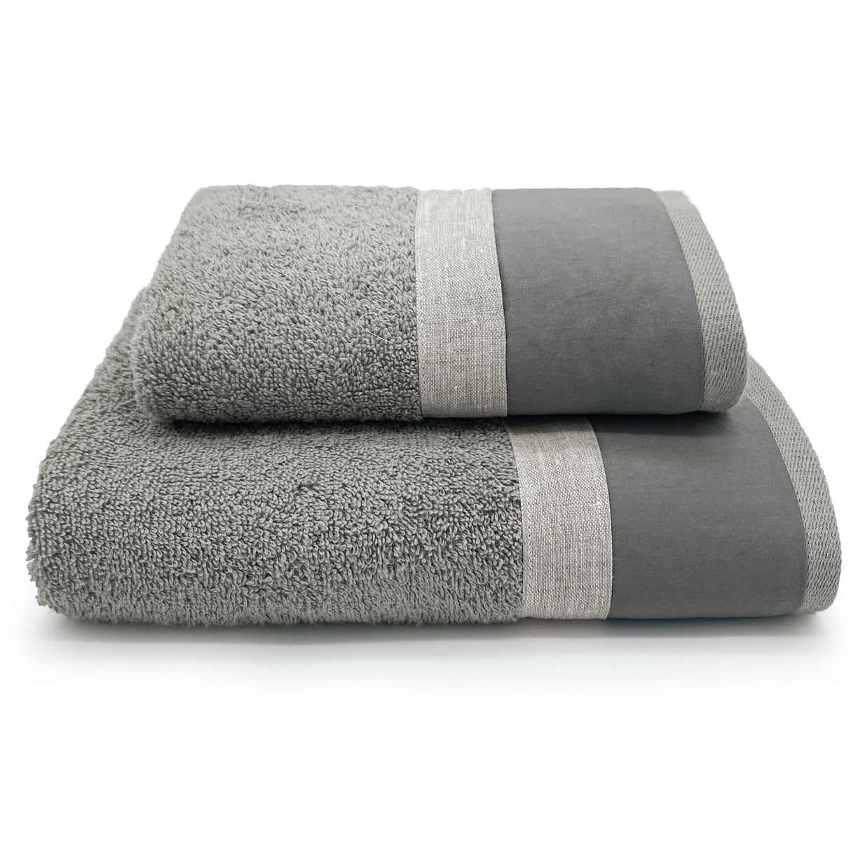 Coppia di Asciugamani in Spugna di Cotone - Gea Coppia di spugna Lisola Verde