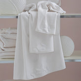 Coppia di Asciugamani in Spugna di Cotone Velour con Ricami - Isabella Coppia di spugna Blumarine Bianco