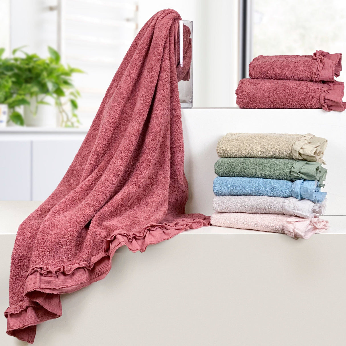 Coppia di Asciugamani in Spugna di Cotone - Voile Coppia di spugna Lisola