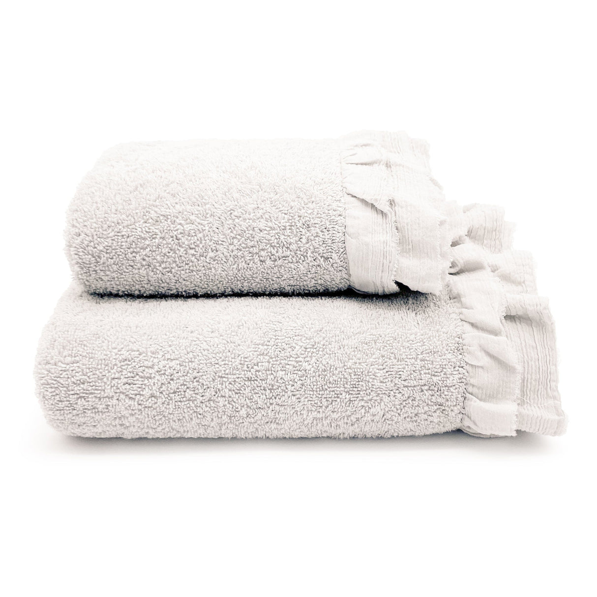 Coppia di Asciugamani in Spugna di Cotone - Voile Coppia di spugna Lisola Ostrica